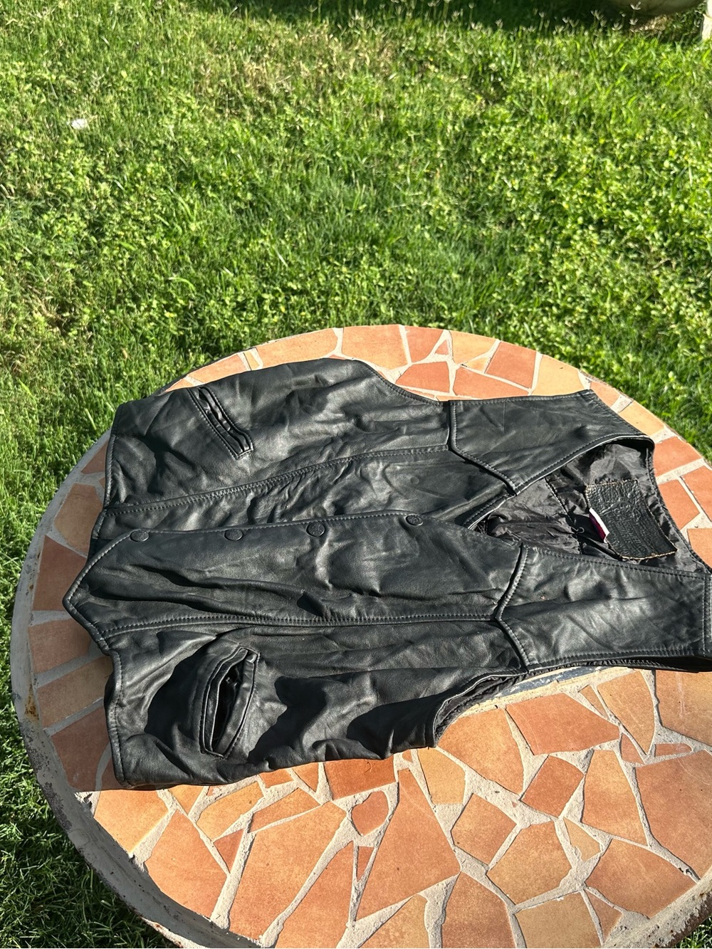 Vintage Branded Garments Inc. Heavyweight Leather Biker Vest – Made in USA